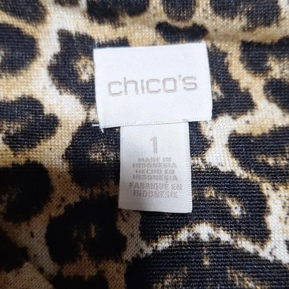 Chico's leopard print long sleeve top size 1 - Picture 5 of 10